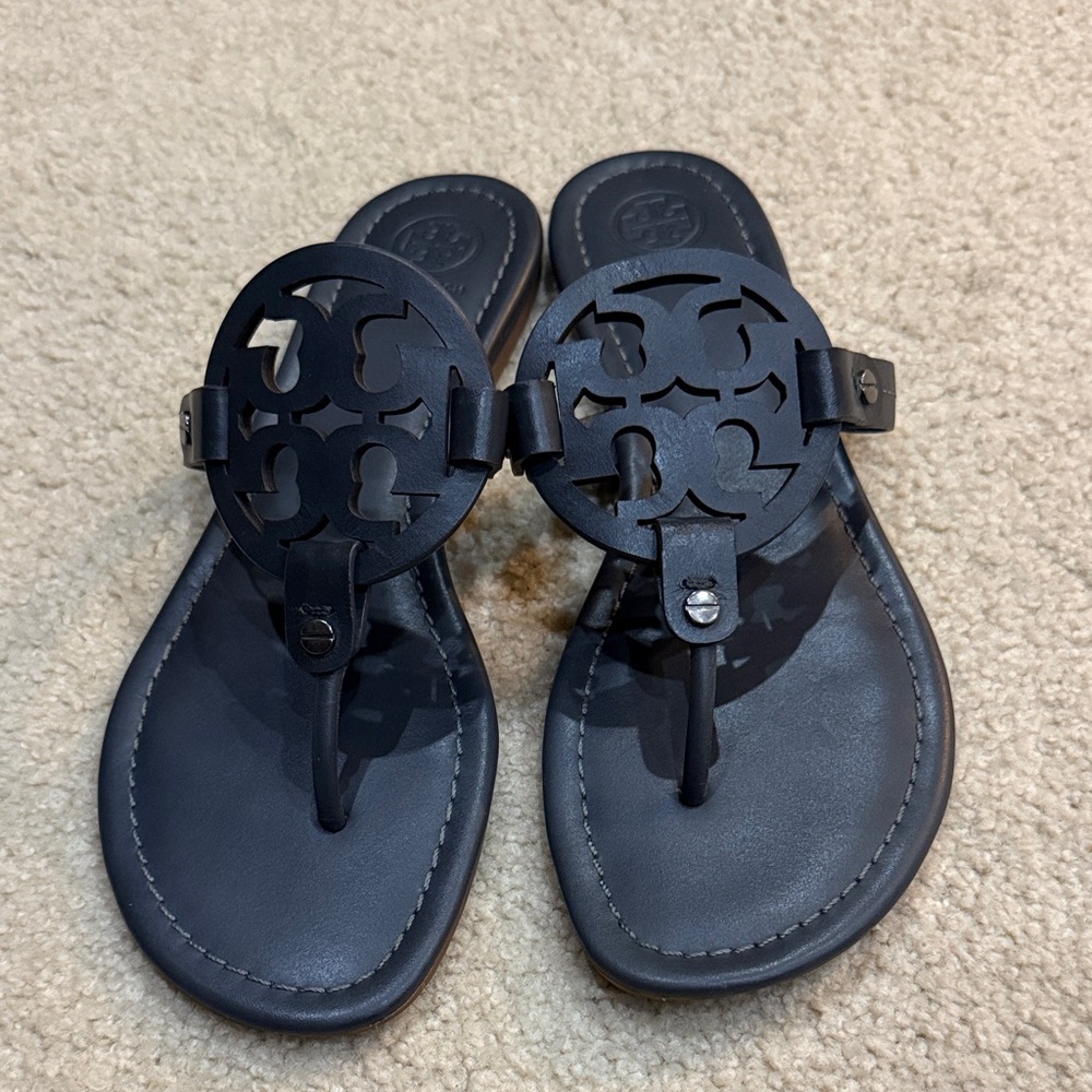 Tory Burch Dark Gray Miller Sandals